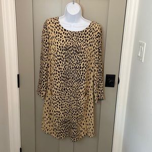 JCrew (4) leopard print shift dress.